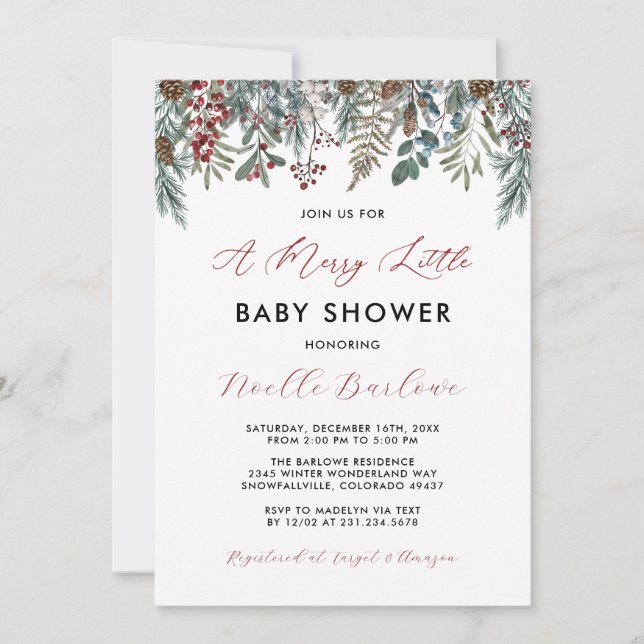 A Merry Little Baby Shower Invitation (Front)