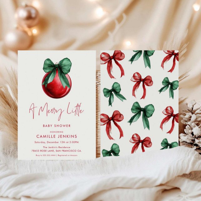A Merry Little Baby Shower Invitation (Red and Green A Merry Little Baby Shower invitation )