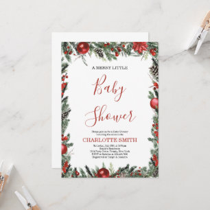 A Merry Little Baby Shower Invitation