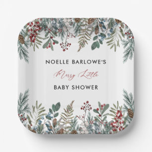 A Merry Little Baby Shower Paper Plate