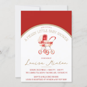 A Merry Little Baby Shower, Red & Beige Shower Invitation