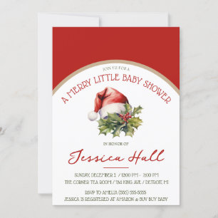 A Merry Little Baby Shower, Red & Green Shower Invitation
