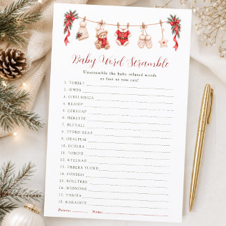 A Merry Little Baby Shower Word Scramble