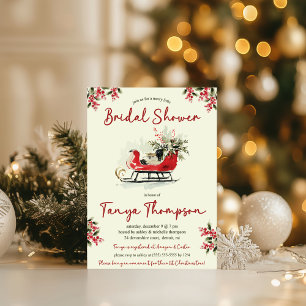 A Merry Little Bridal Shower, Christmas Sleigh Invitation
