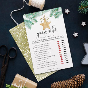 A Merry Little Bridal Shower Guess Who Game