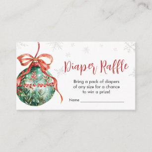 A Merry Little Christmas Baby Shower Diaper Raffle Enclosure Card