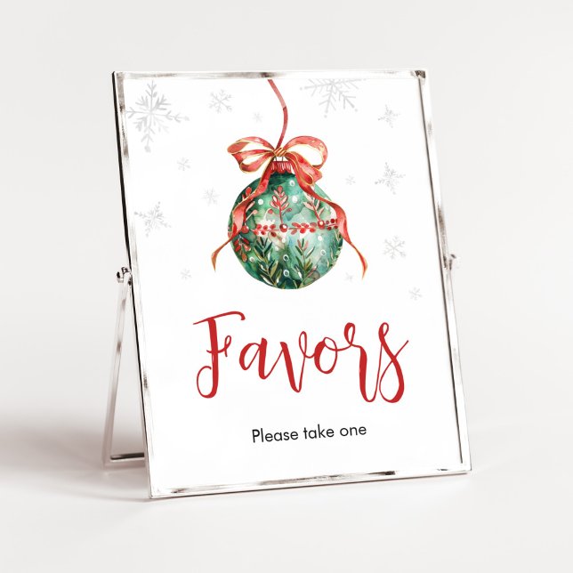 A Merry Little Christmas Baby Shower Favours Poster (Merry Little Christmas Ornaments Baby Shower Favors Sign)