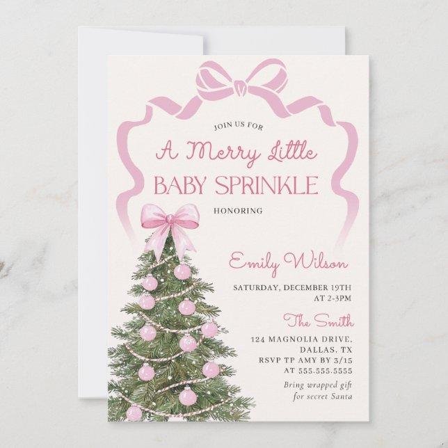 A Merry Little Christmas Baby Shower Invitation (Front)