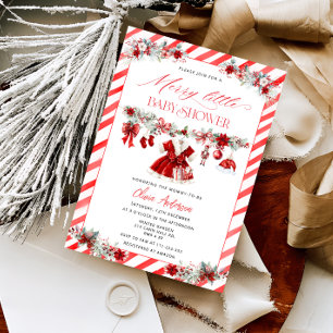 A Merry Little Christmas Baby Shower Invitation