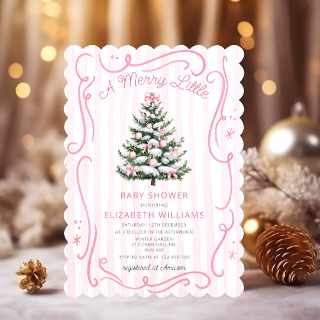 A Merry Little  Christmas Baby Shower Invitation (Creator Uploaded)