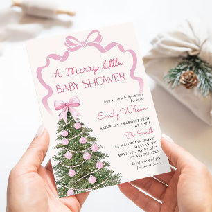 A Merry Little Christmas Baby Shower Invitation