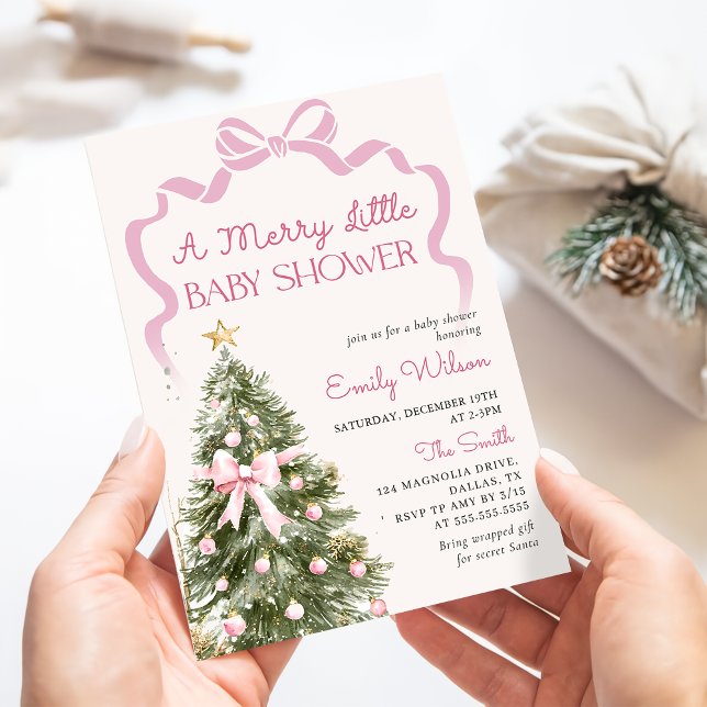 A Merry Little Christmas Baby Shower Invitation (Creator Uploaded)