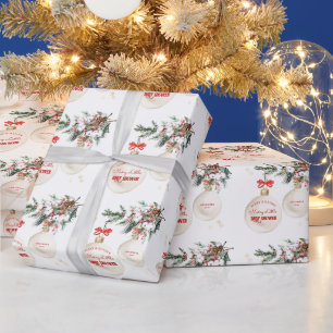 A Merry Little Christmas Baby Shower Modern Wrapping Paper
