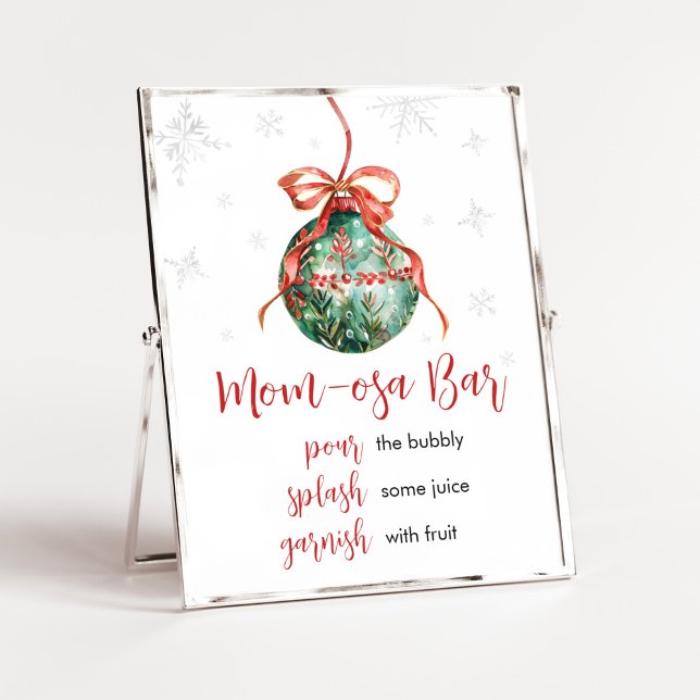 A Merry Little Christmas Baby Shower Mum Osa Bar Poster (Merry Little Christmas Ornaments Baby Shower Mom Osa Bar Sign)