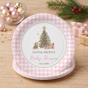 A Merry Little Christmas Baby Shower Paper Plate