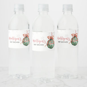 A Merry Little Christmas Baby Shower Water Bottle Label