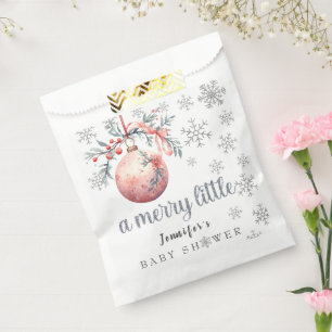 A merry little Christmas Ball Winter Baby Shower Favour Bags