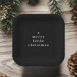 "A Merry Little Christmas Black and White  Paper Plate<br><div class="desc">"Add a touch of modern elegance to your holiday gatherings with this A Merry Little Christmas Black and White Paper Plate. Featuring a minimalist black and white design, this paper plate is perfect for serving treats at your festive events, from holiday dinners to Christmas parties. A stylish and practical choice...</div>
