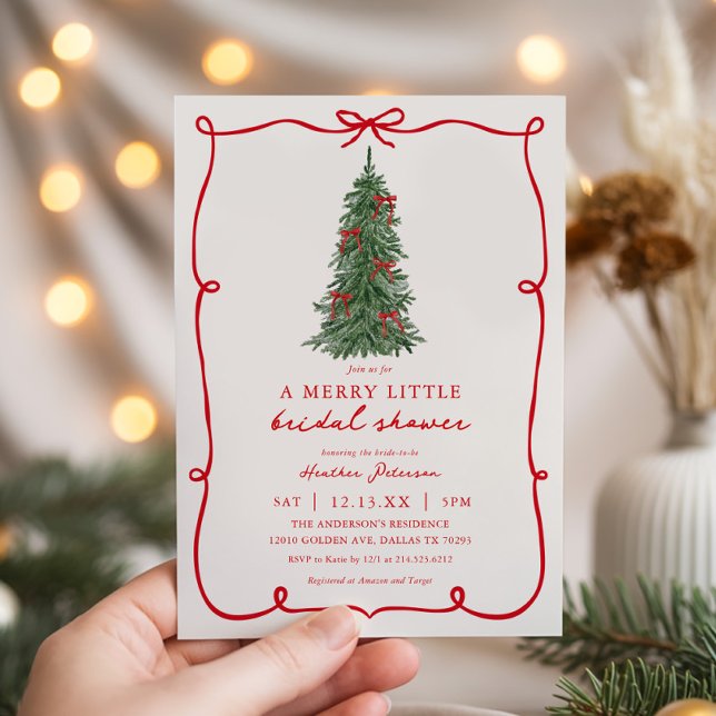 A Merry Little Christmas Bridal Shower Invitation (Creator Uploaded)