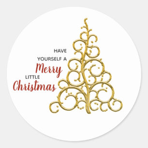 A Merry Little Christmas Classic Round Sticker