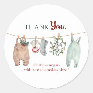 A Merry Little Christmas Clothes Thank You Classic Round Sticker