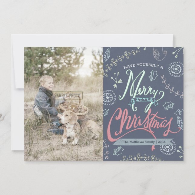 A Merry Little Christmas Holiday Photo Card (Front)