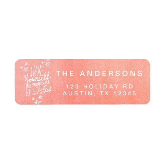 A Merry Little Xmas Hand Lettered Script Holiday Return Address Label