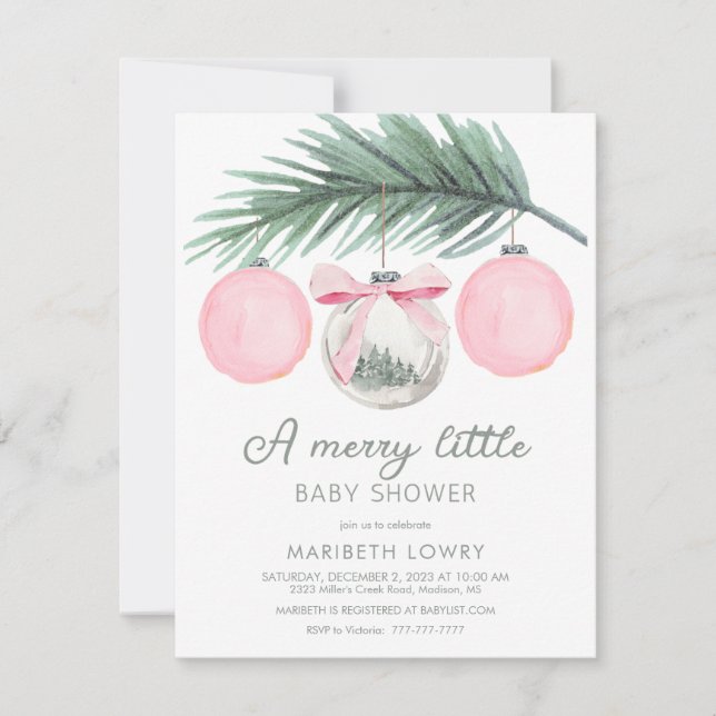 A Merry Lttle Baby Shower Invitation (Front)