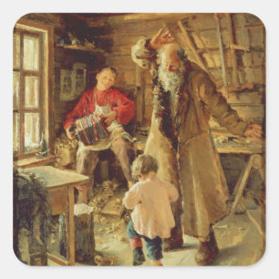 A Merry Moment, 1897 Square Sticker