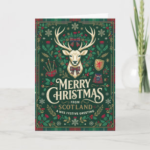 A Merry Scottish Christmas Highland Scene Card
