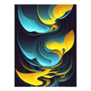 A mesmerising blend of blue and yellow nebulae Photo Print