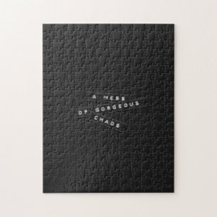 A Mess Of Gorgeous Chaos Embossed Labels Jigsaw Puzzle