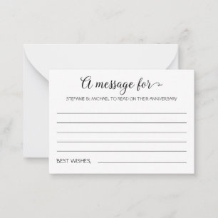 A Message For Bride and Groom Wedding Advice Card