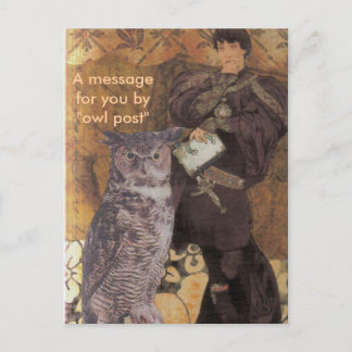 A message for you by "owl post" postcard
