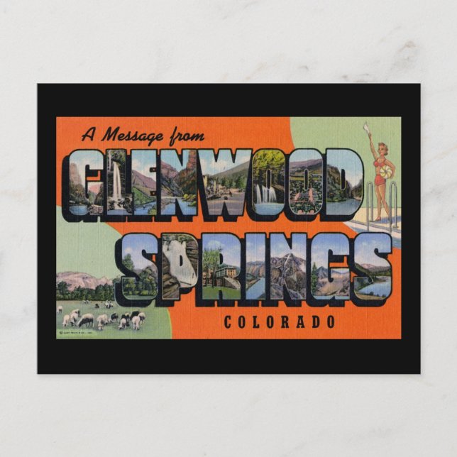 A Message from Glenwood Springs Colorado Postcard (Front)