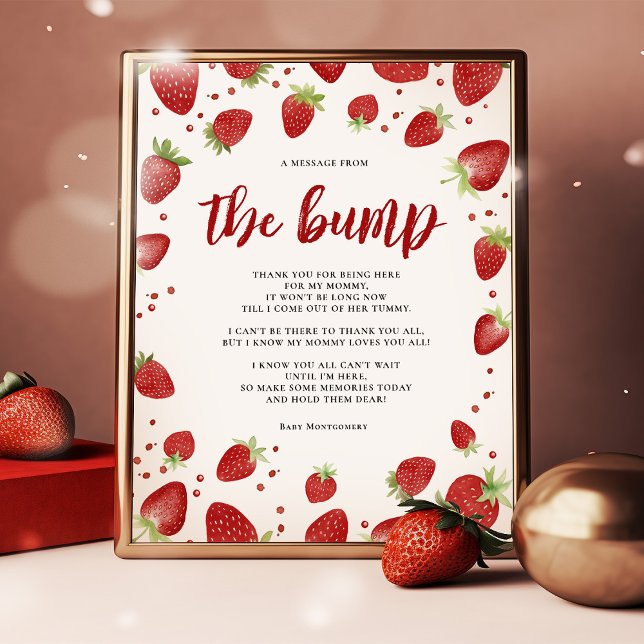 A Message From The Bump Strawberry Baby Shower Poster (Creator Uploaded)