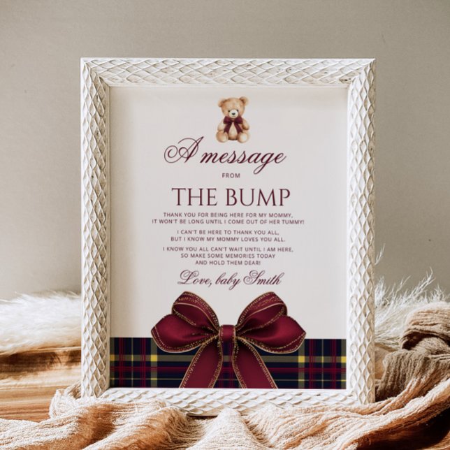 A message from the bump Teddy Bear Red Bow Poster (Creator Uploaded)