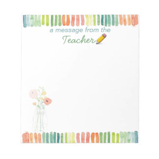 A Message from the Teacher Note Pad
