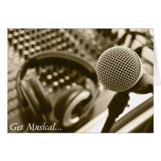 A microphone and headphones