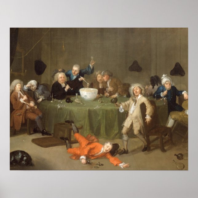 A Midnight Modern Conversation, c.1732 (oil on can Poster (Front)