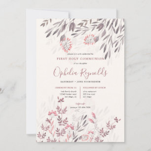 A Midsummer Night First Holy Communion Invitation