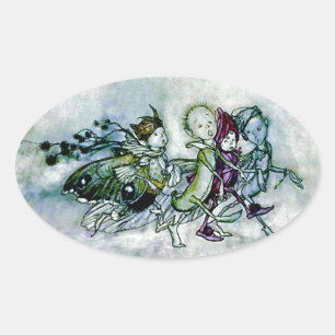 A Midsummer Night's Dream Fairies Oval Sticker