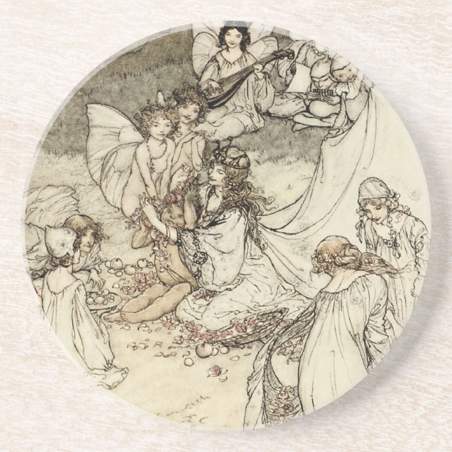 A Midsummer Night's Dream Fairy Sandstone Coaster (Front)
