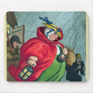 A midwife going to a labour, 1811 mouse mat