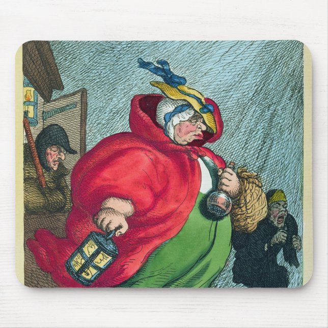 A midwife going to a labour, 1811 mouse mat (Front)