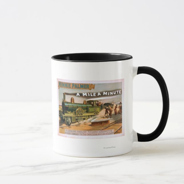 "A Mile a Minute" Big Locomotive Train Theatre Mug (Right)