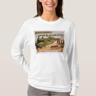 "A Mile a Minute" Big Locomotive Train Theatre T-Shirt
