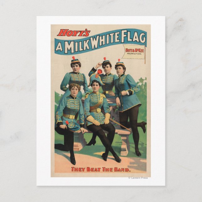 "A Milk White Flag" Woman's Marching Band Postcard (Front)