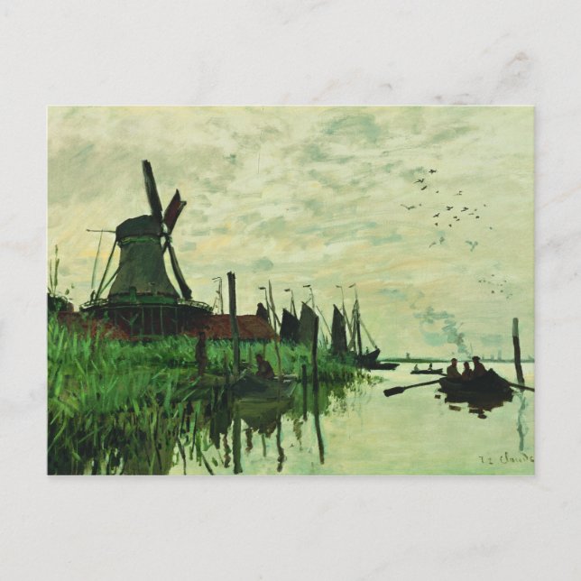 A Mill In Zandam 2 - Claude Monet - 1871 Postcard (Front)