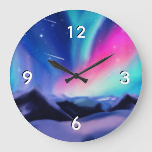 A Million Aurora Dreams Large Clock